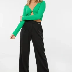 Ardene Wide Leg Tailored Pants In | Size | Polyester/Rayon/Spandex
