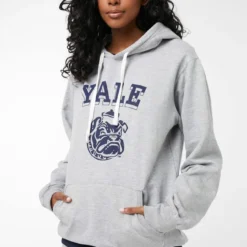 Ardene Yale Hoodie In Grey | Size | Polyester/Cotton | Fleece-Lined