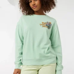 Ardene Graphic Oversized Sweatshirt In Lt. Green | Size | Polyester/Cotton