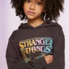 Ardene Stranger Things Hoodie In Grey | Size | Polyester/Cotton