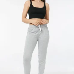 Ardene Accent Hem Knit Sweatpants In Grey | Size | Polyester/Spandex