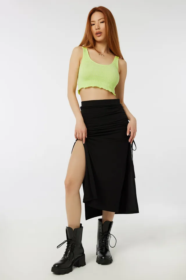 Ardene Black Double Slit Maxi Skirt | Size | Polyester/Elastane/Viscose 1 Ardene Black Double Slit Maxi Skirt | Size | Polyester/Elastane/Viscose