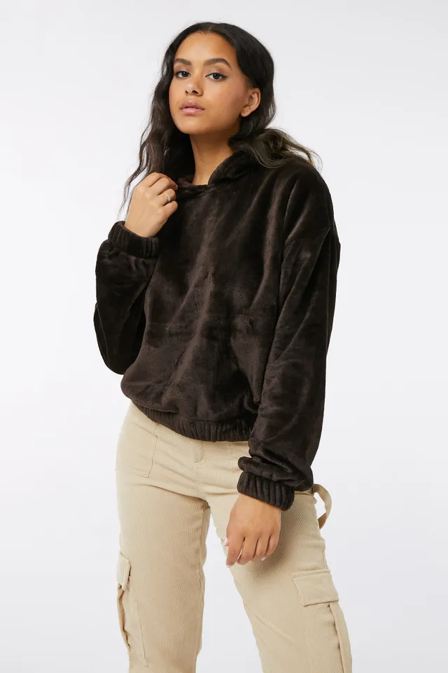 Ardene Oversized Coral Fleece Hoodie In | Size | Polyester 2 Ardene Oversized Coral Fleece Hoodie In | Size | Polyester - Image 2