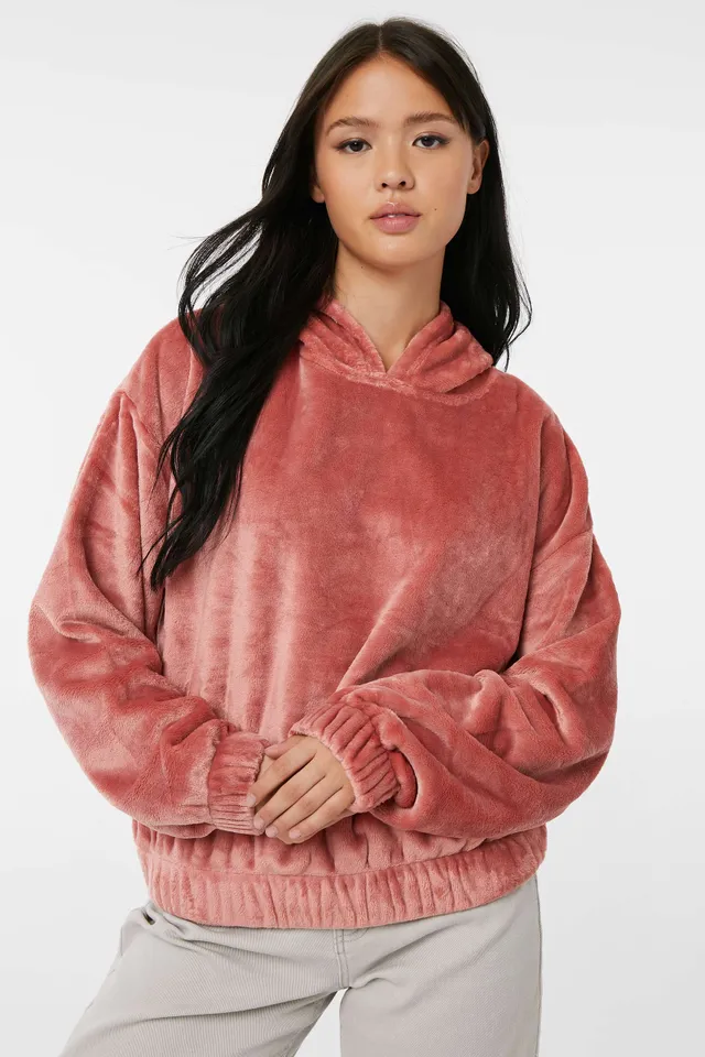 Ardene Oversized Coral Fleece Hoodie In | Size | Polyester 4 Ardene Oversized Coral Fleece Hoodie In | Size | Polyester - Image 4