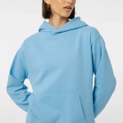 Ardene Solid Hoodie In Med. Blue | Size | Polyester/Cotton | Fleece-Lined