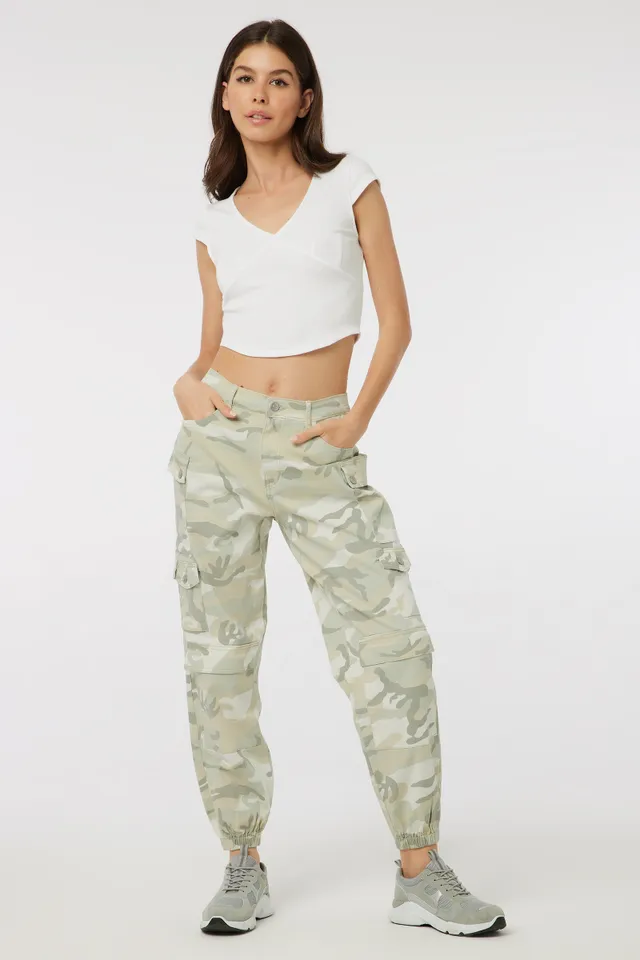 Ardene Camouflage Cargo Pants In Beige | Size | Spandex/Cotton 1 Ardene Camouflage Cargo Pants In Beige | Size | Spandex/Cotton