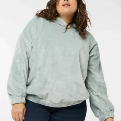 Ardene Oversized Coral Fleece Hoodie In | Size X | Polyester