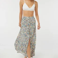 Ardene Half Button Front Flowy Maxi Skirt | Size | Polyester/Spandex