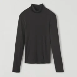 Fine Rib Turtleneck Top