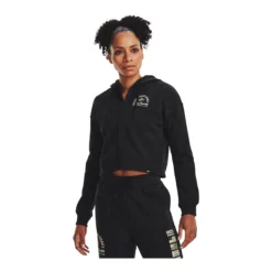 Under Armour Women's Project Rock Heavyweight Terry Full Zip Hoodie
