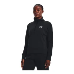 Under Armour Women's Rival Half Zip Fleece Pullover Kangaroo Pocket