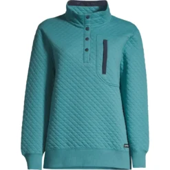 Woods Women's Farnham III Turtleneck Quilted Sweatshirt Relaxed Fit